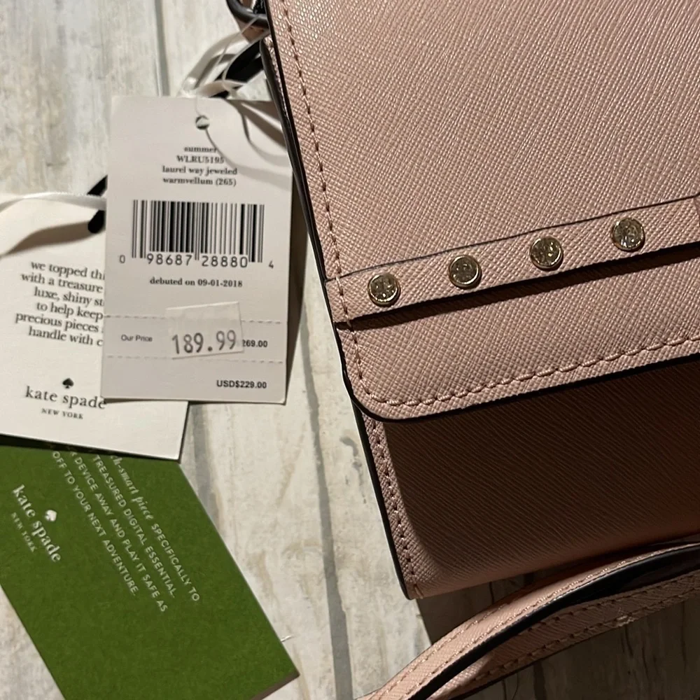 Kate Spade New York Women's Laurel Way Jeweled Leather Bag Warm Vellum,